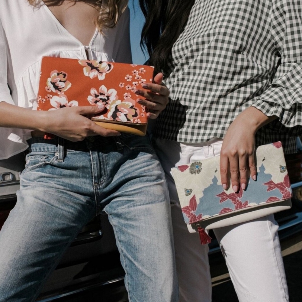 White Anthropologie Rachel Pally Bloom Reversible Clutch - NWOT